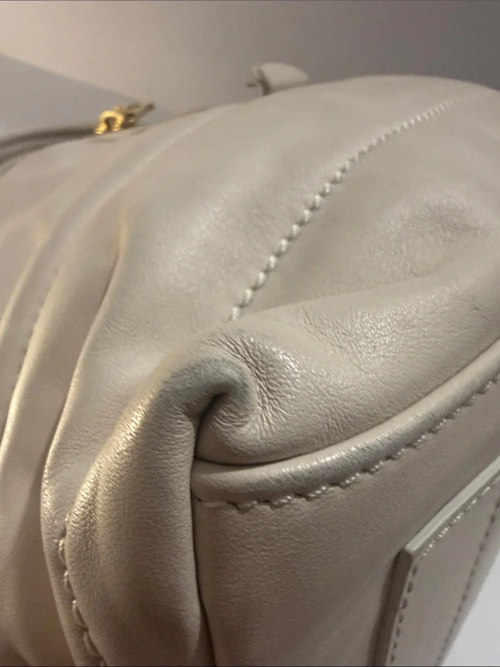 Moncler Amandine Borsa White Leather Puffer Satchel